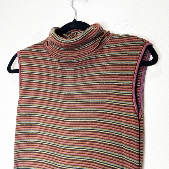 Peruvian Connection Carmen Striped Turtleneck Sleeveless Western Dress Knit - Picture 8 of 9